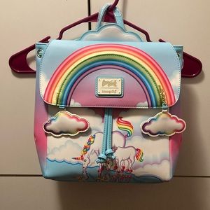 NWT Loungefly Lisa Frank Unicorn Reflection Mini Backpack